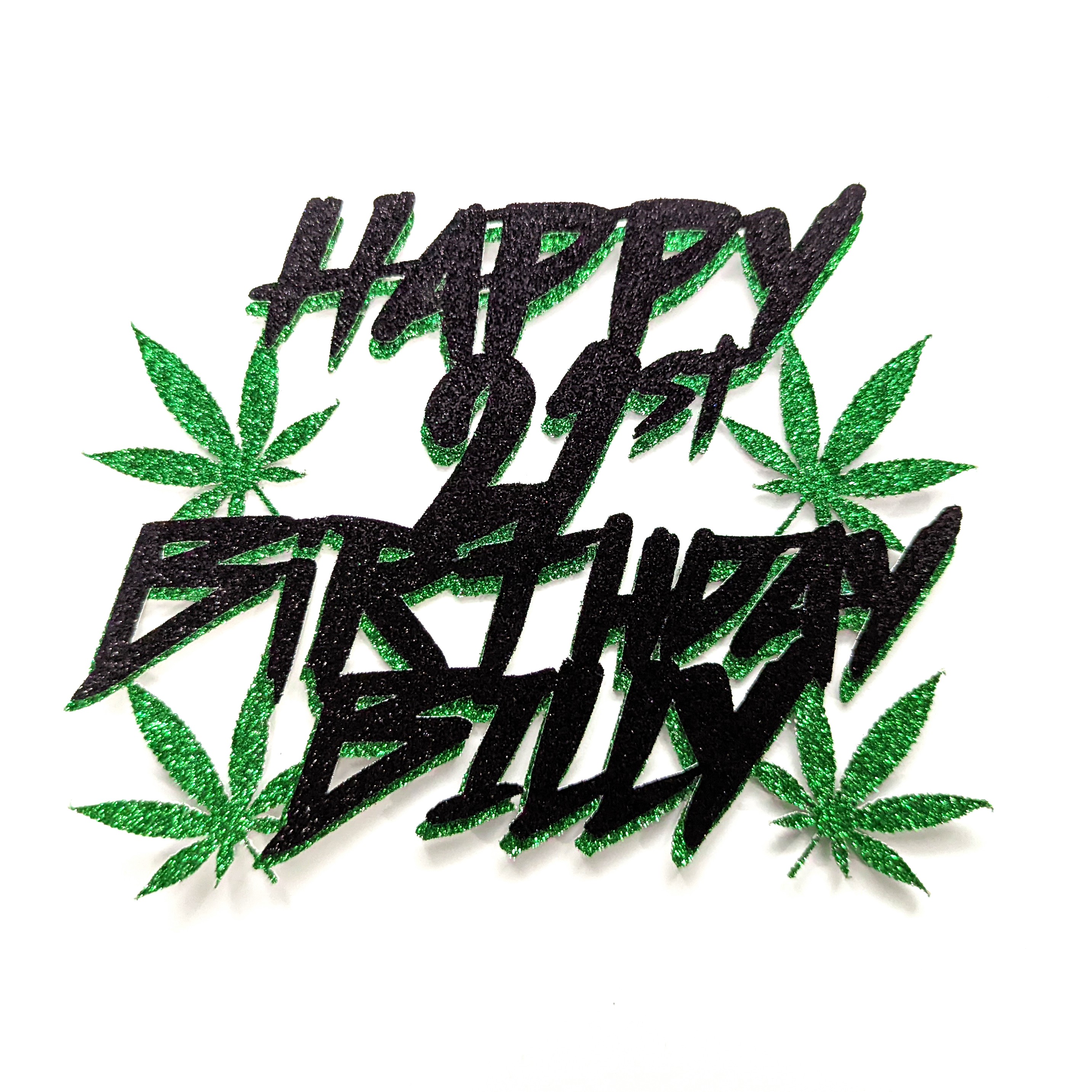 Cannabis Leaf Cake Topper